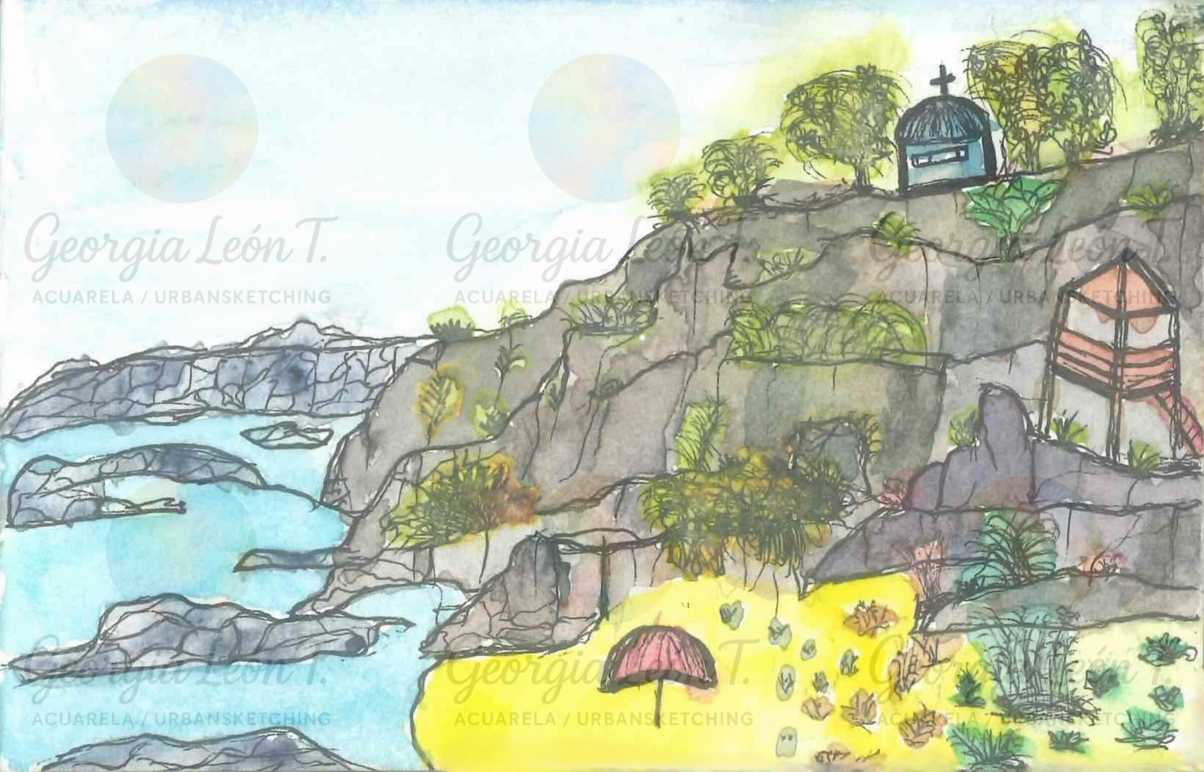 The Chapel Among Rocks on the Greek Coast © Georgia León T.