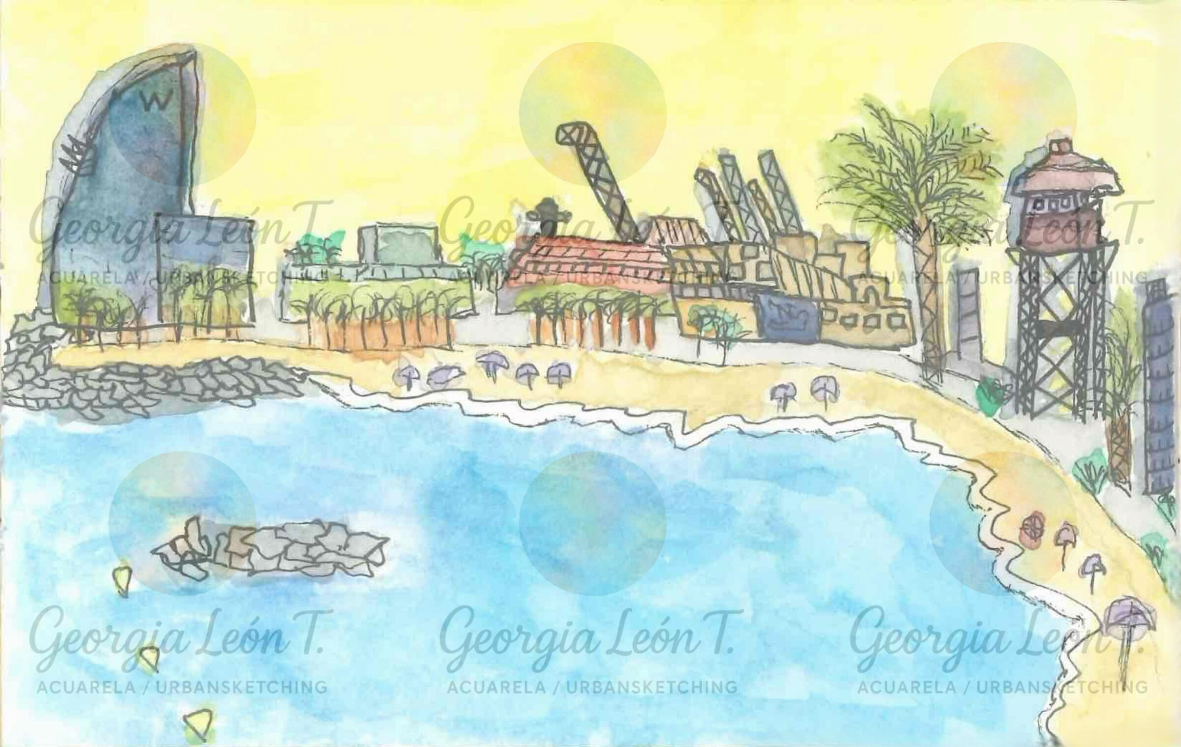The Calm Pulse of Sea and City © Georgia León T.